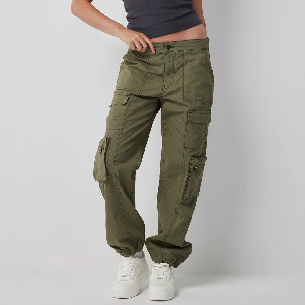 Olive green utility cargo pants